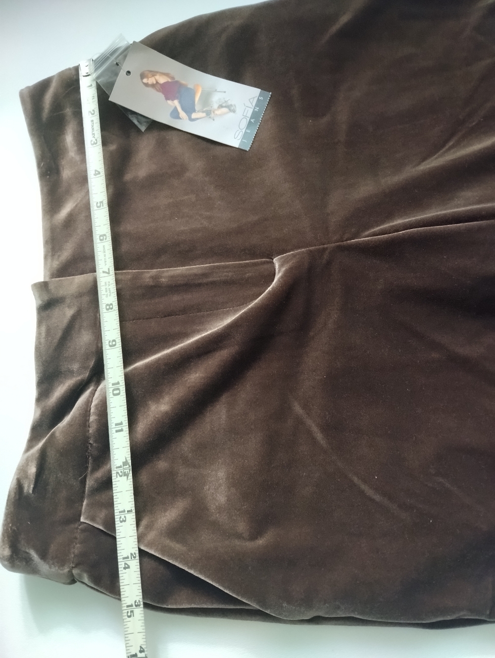 Sofia By Sofia Vergara Jeans Velvet Wide-Leg Trouser Pants in Brown New Size 2 - Picture 4 of 5